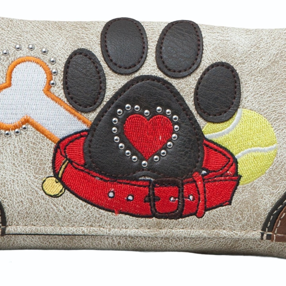 Dog Mom Paw Print Wallet Women Crossbody Wristlet Western Clutch Pet